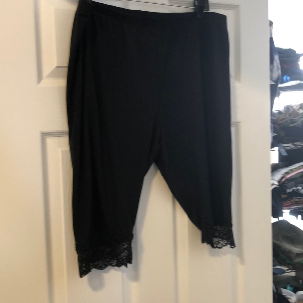 Black Biker Shorts trimmed in lace